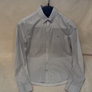 Tommy Hilfiger Gray and White Patterned Casual Shirt